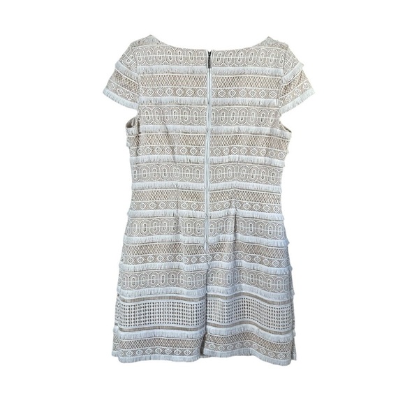 ELIZA J Cap Sleeve White Lace Mini Dress - Picture 4 of 11